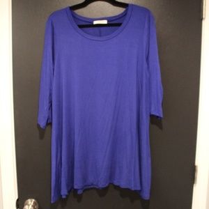Dark Royal Blue 3/4 Sleeve Tunic Large